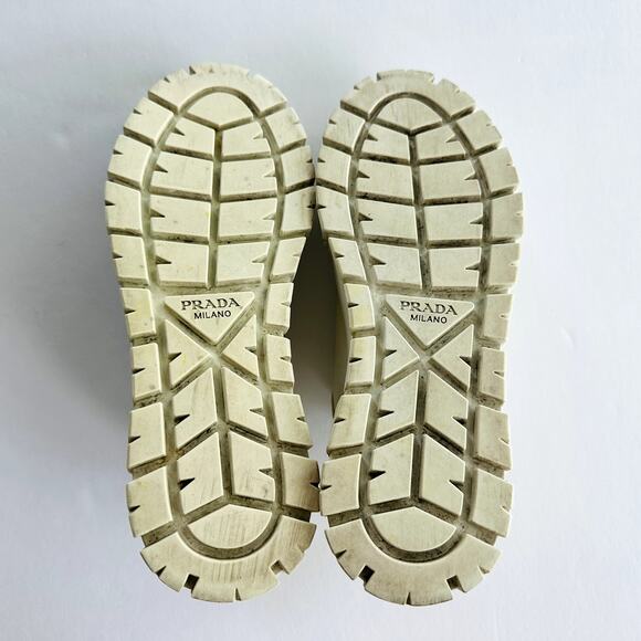 Prada Double Wheel Re-Nylon Trainer White Size 37.5 Platform Sneakers Fashion - Picture 13 of 16